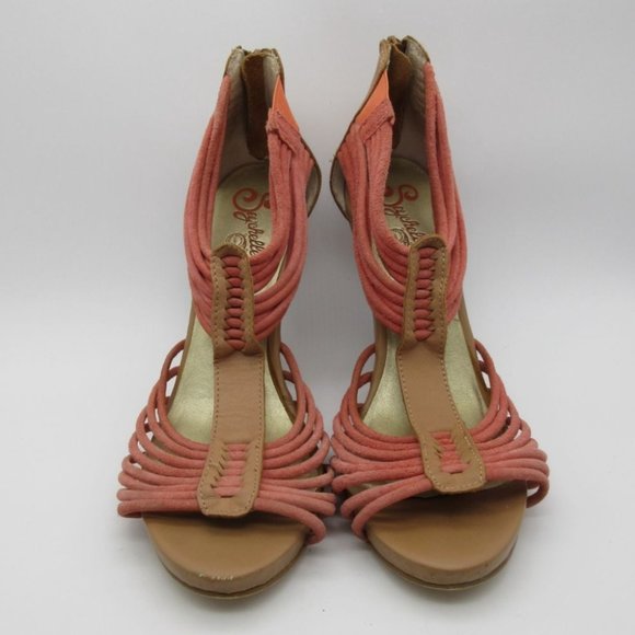 Seychelles cone heel t-strap leather sandals - Picture 2 of 12